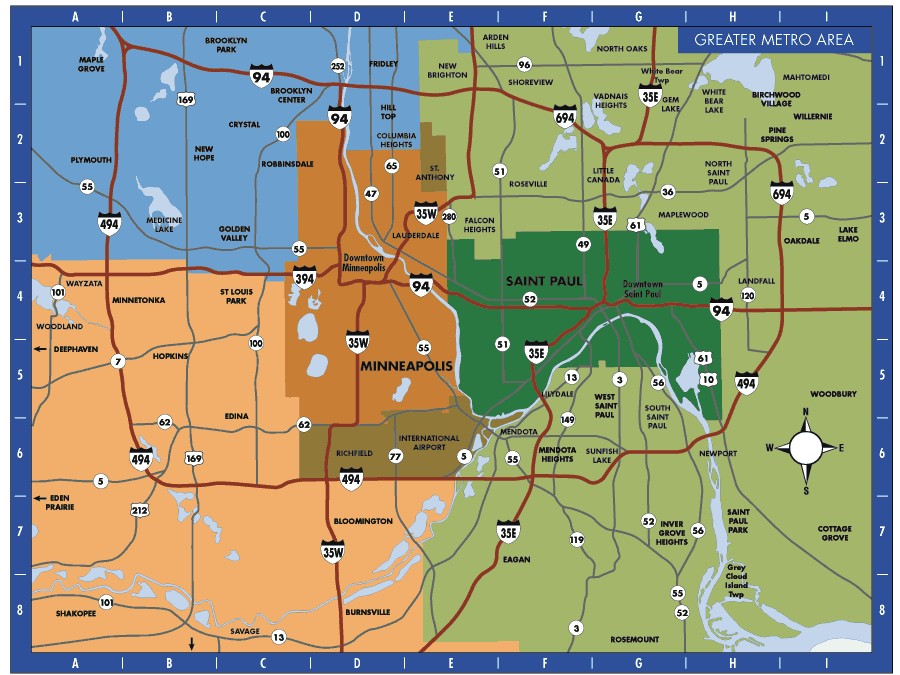 main metro map of Minneapolis