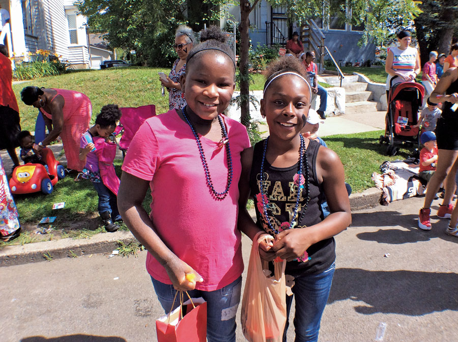 Two young girls celebrating Rondo Days.