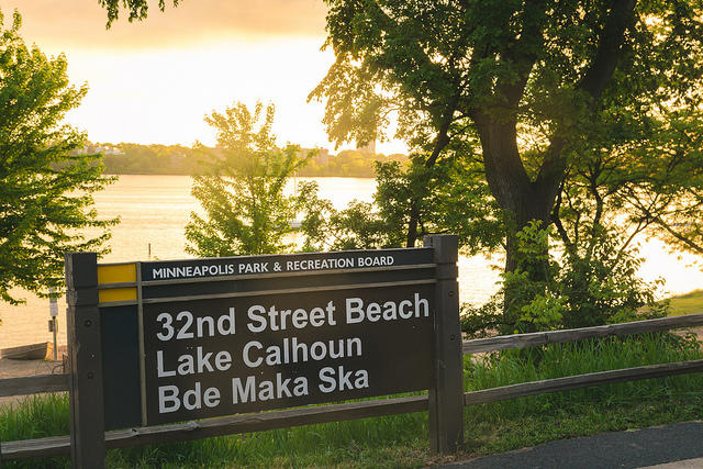 Lake Calhoun/Bde Maka Ska sign