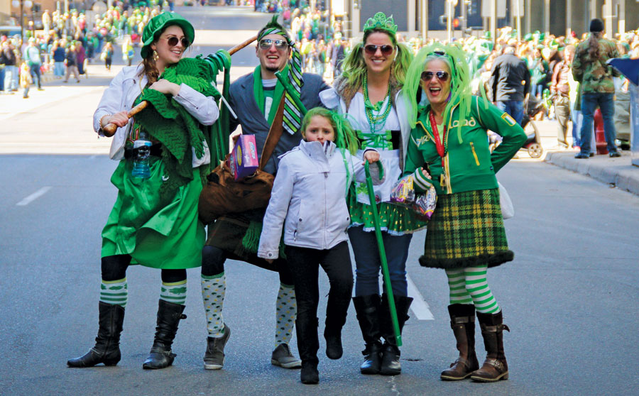 Parade-goers at the St. Patrick's Day Parade in Minneapolis.