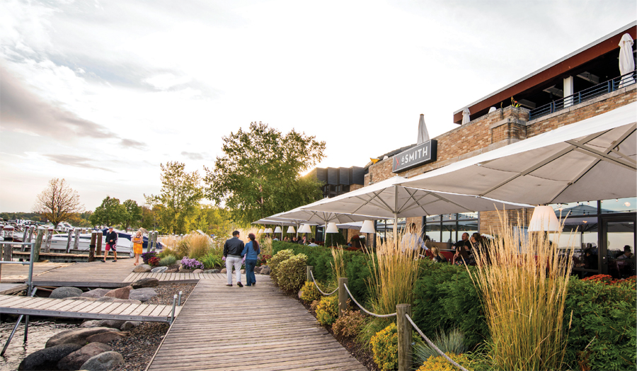 The patio at 6Smith in Wayzata, Minnesota.