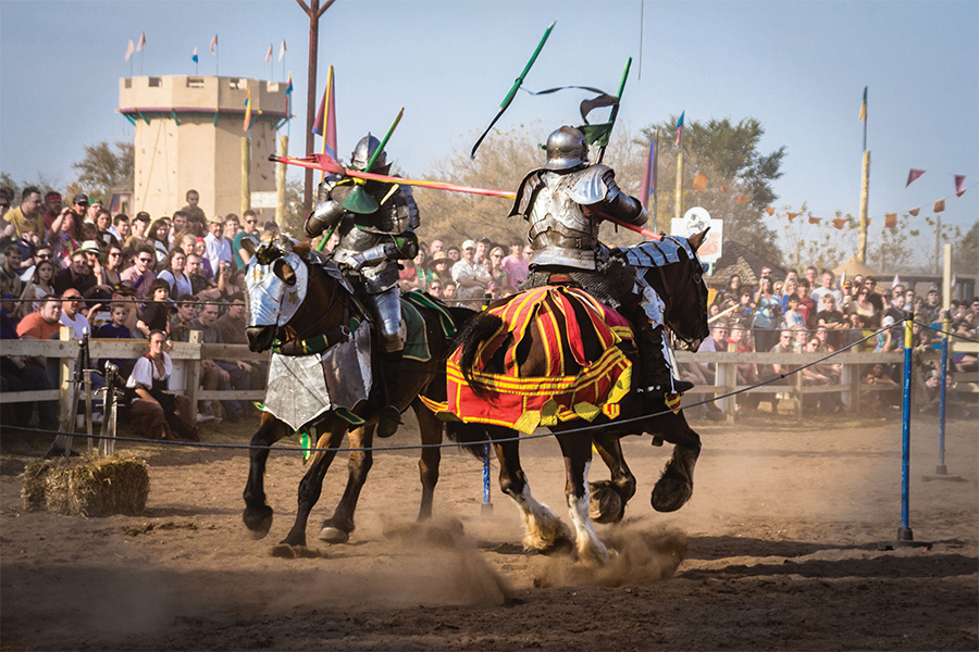 Two knights jousting at the Renaissance Festival in Shakopee, Minnesota.