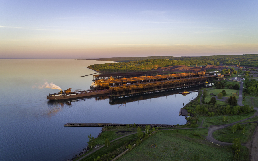 The majestic docks in Agate Bay in Two Harbors, Minnesota.