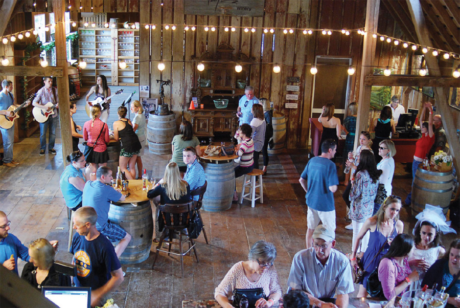 People in the tasting room at Parley Lake Winery.