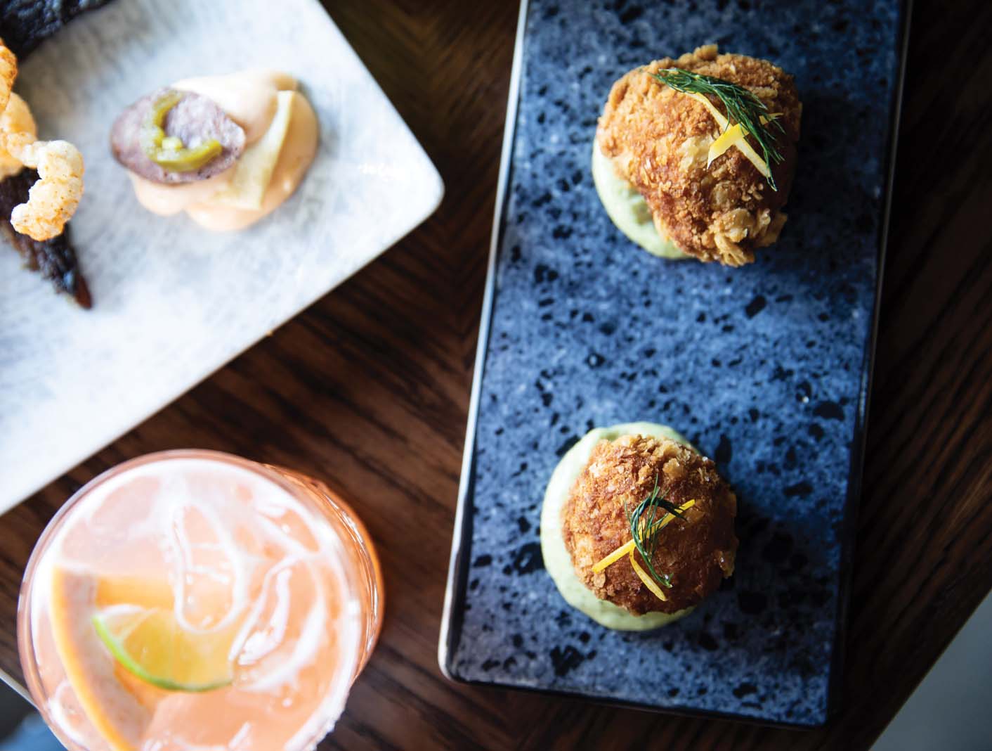 Smoked trout fritters at Feller.