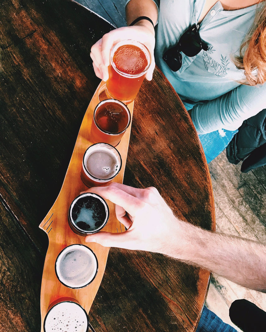 A flight of beers at Angry Minnow Brewing Co.