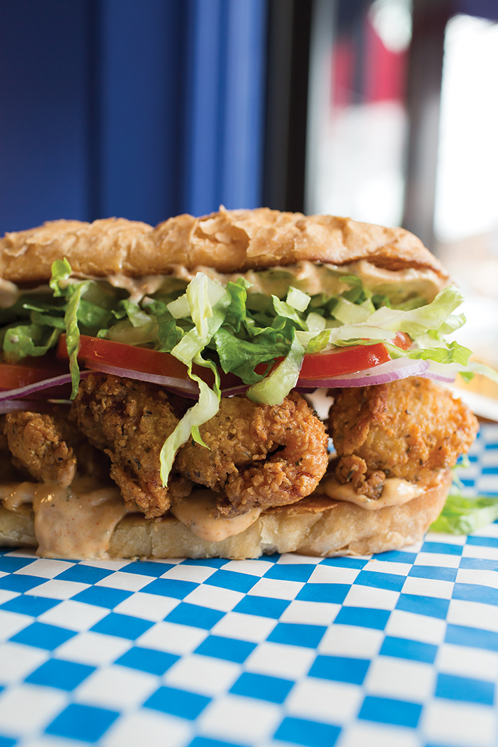 Dipped & Debris' Mississippi Queen fried catfish po' boy