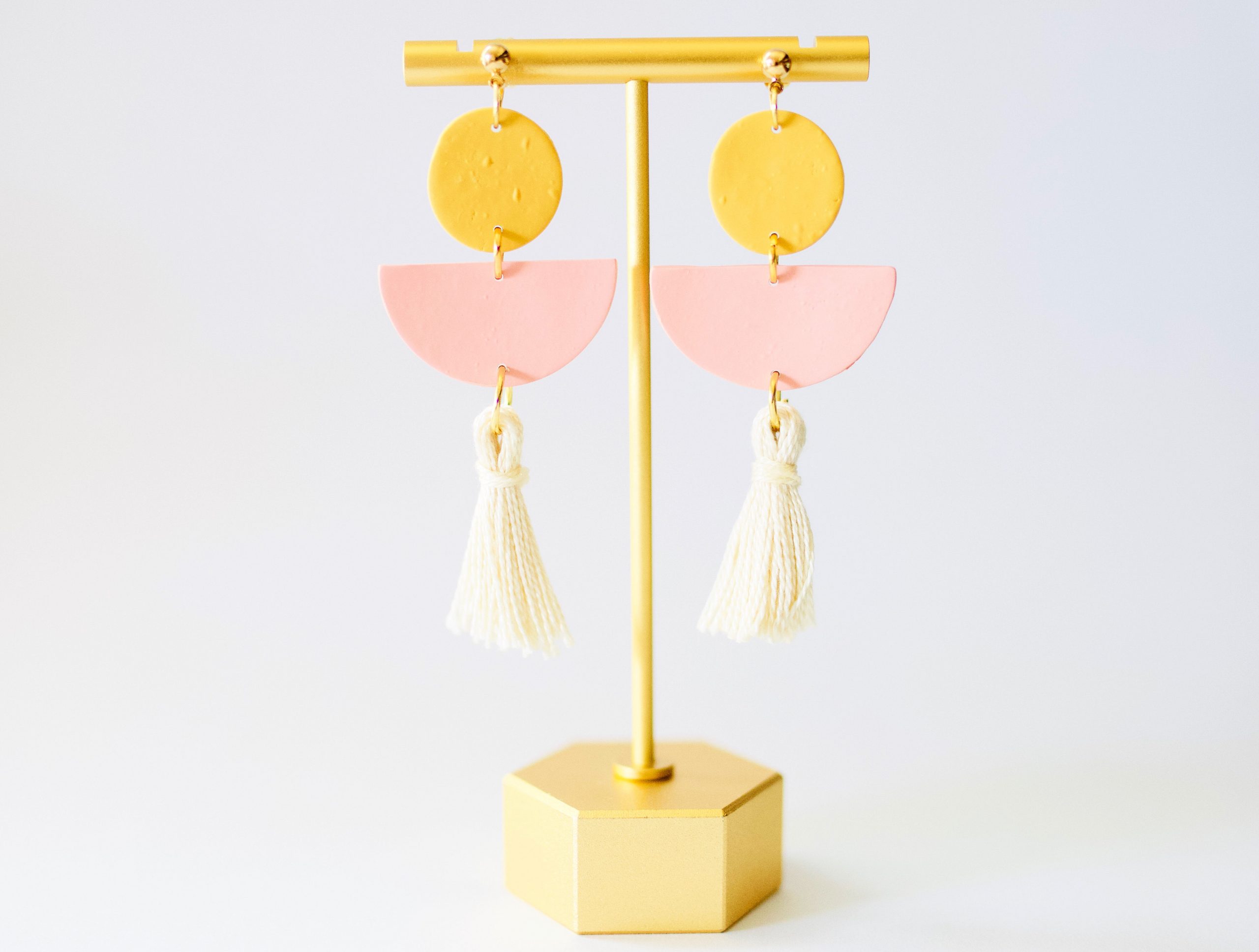 clay earrings made by grey + clay, perfect for Mother's Day