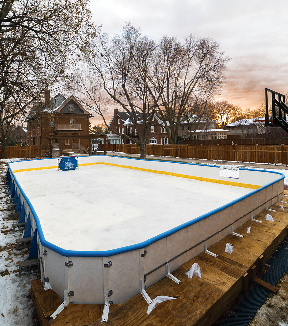 Near Summit Avenue in St. Paul, an example of the rink-building niche Adam Carignan has cornered