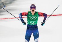 Jessie Diggins of Afton edged out Sweden's Stina Nilsson for the gold medal in 2018