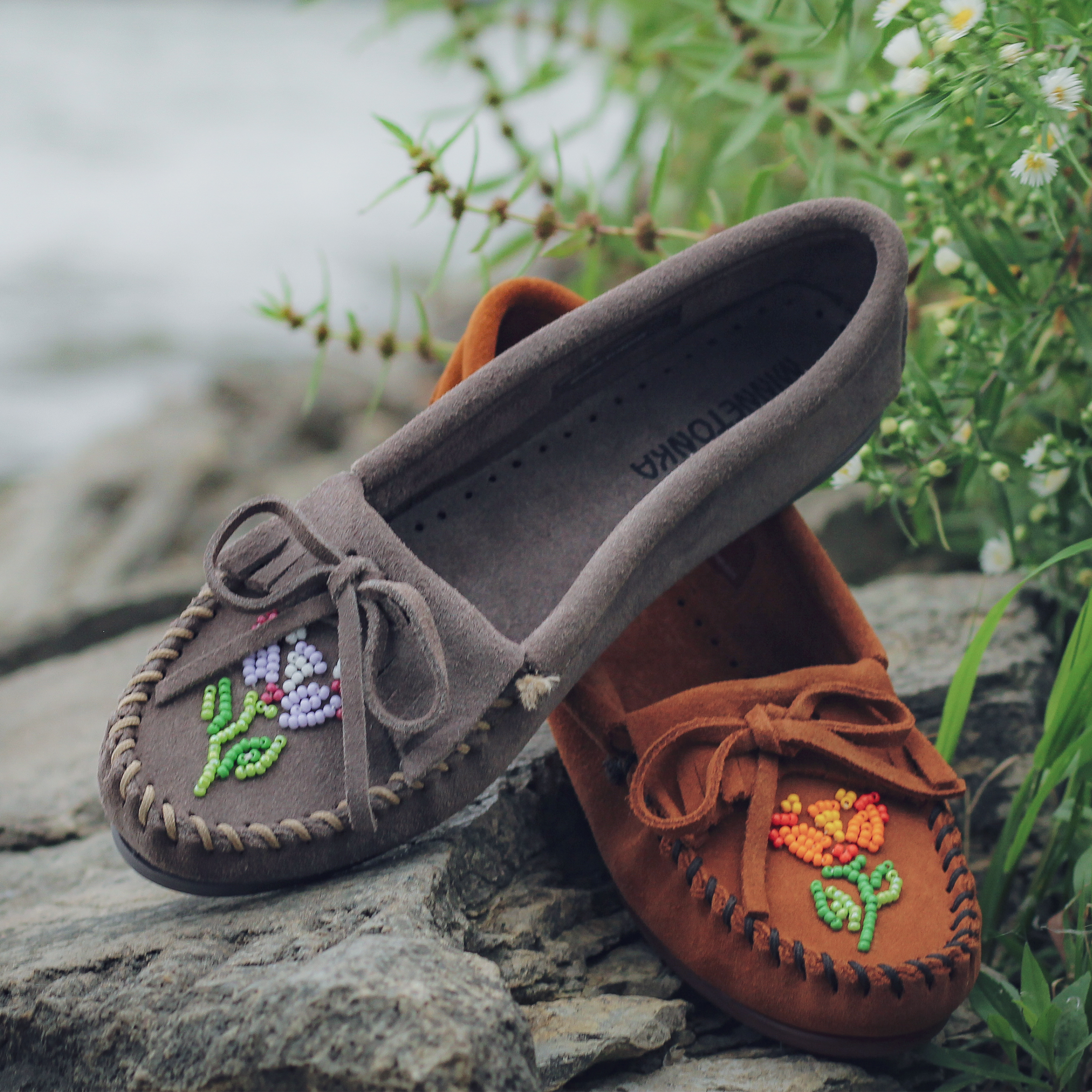 Native graphic designer and artist Lucie Skjefte is collaborating with Minnetonka on the brand’s first Indigenous-designed beaded moccasin collection