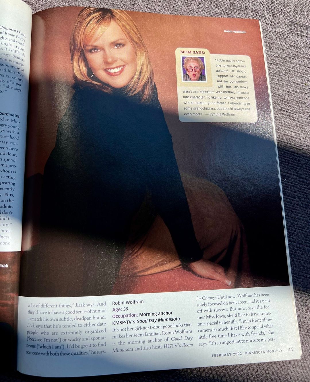 Robin Wolfram in the Feb. 2002 issue