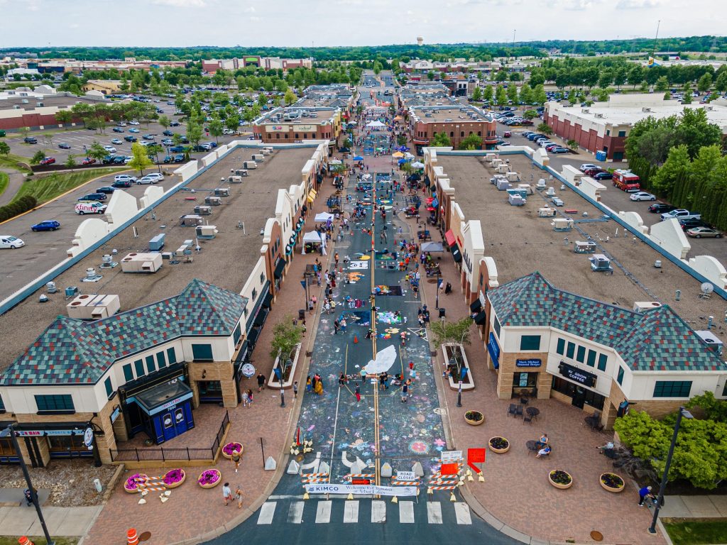 Chalkfest aerial shot - Experience Maple Grove