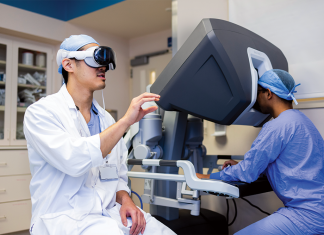 The Epicenter of Surgical Innovation two surgeons use augmented reality