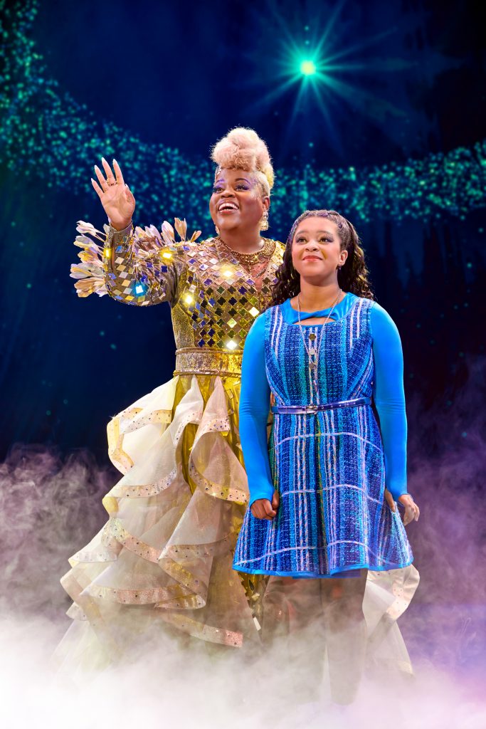 Sheherazade as Glinda and Dana Cimone as Dorothy in The Wiz