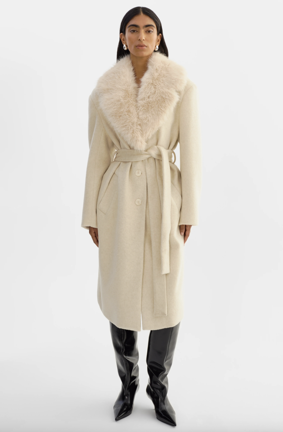 Tillie Belted Coat Heather Beige