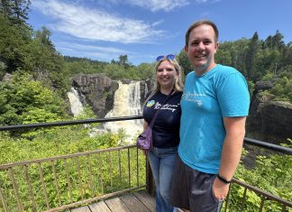 Seth and Eliese Varner at High Falls in Grand Portage, Minnesota