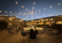 Made for Summer Days: Crow River Winery Crow River Winery Courtard at Night